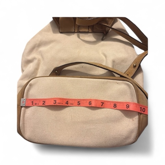 Escada Vintage canvas and leather Tan and Cream backpack - Picture 11 of 11